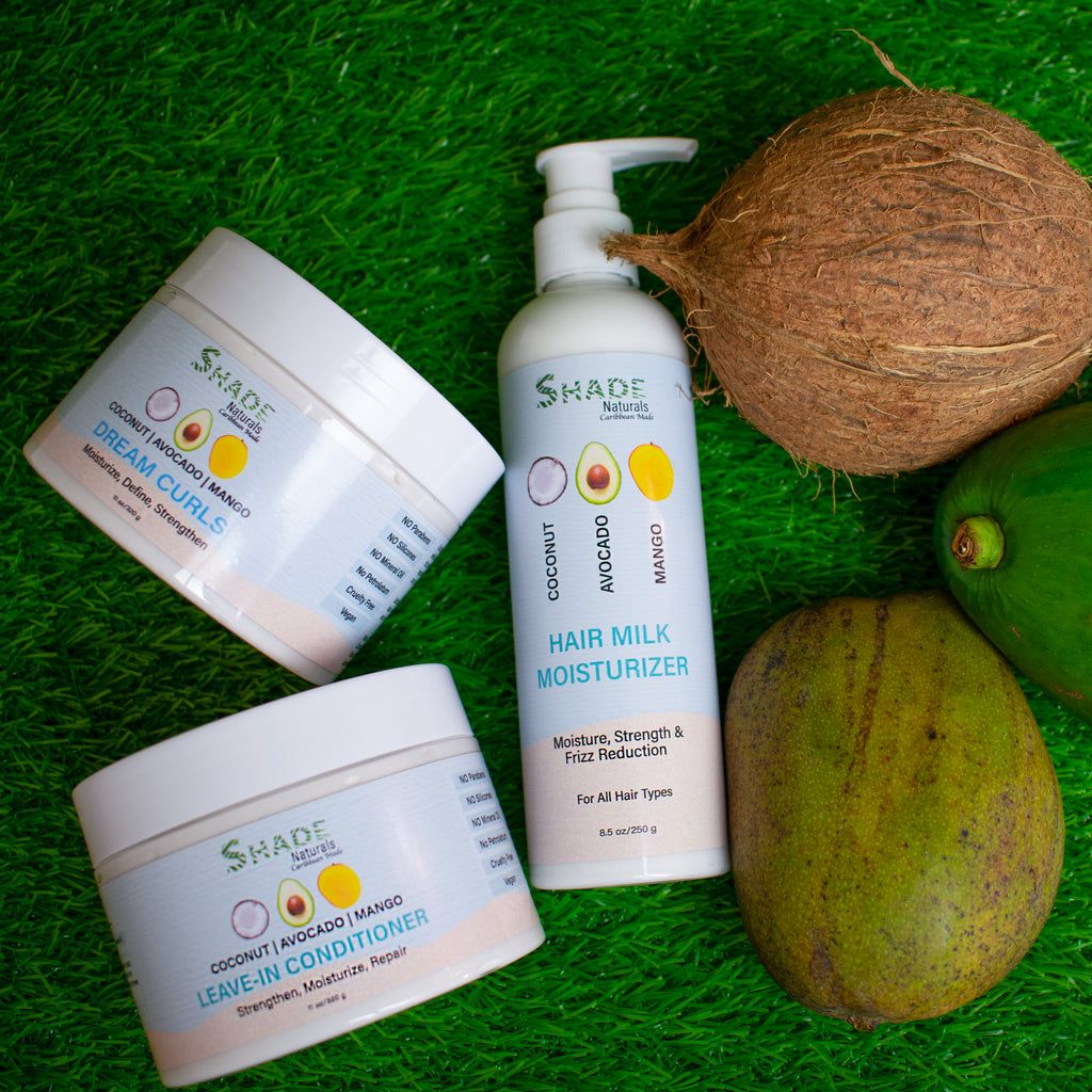 Coconut, Mango, Avocado Hair Care Line